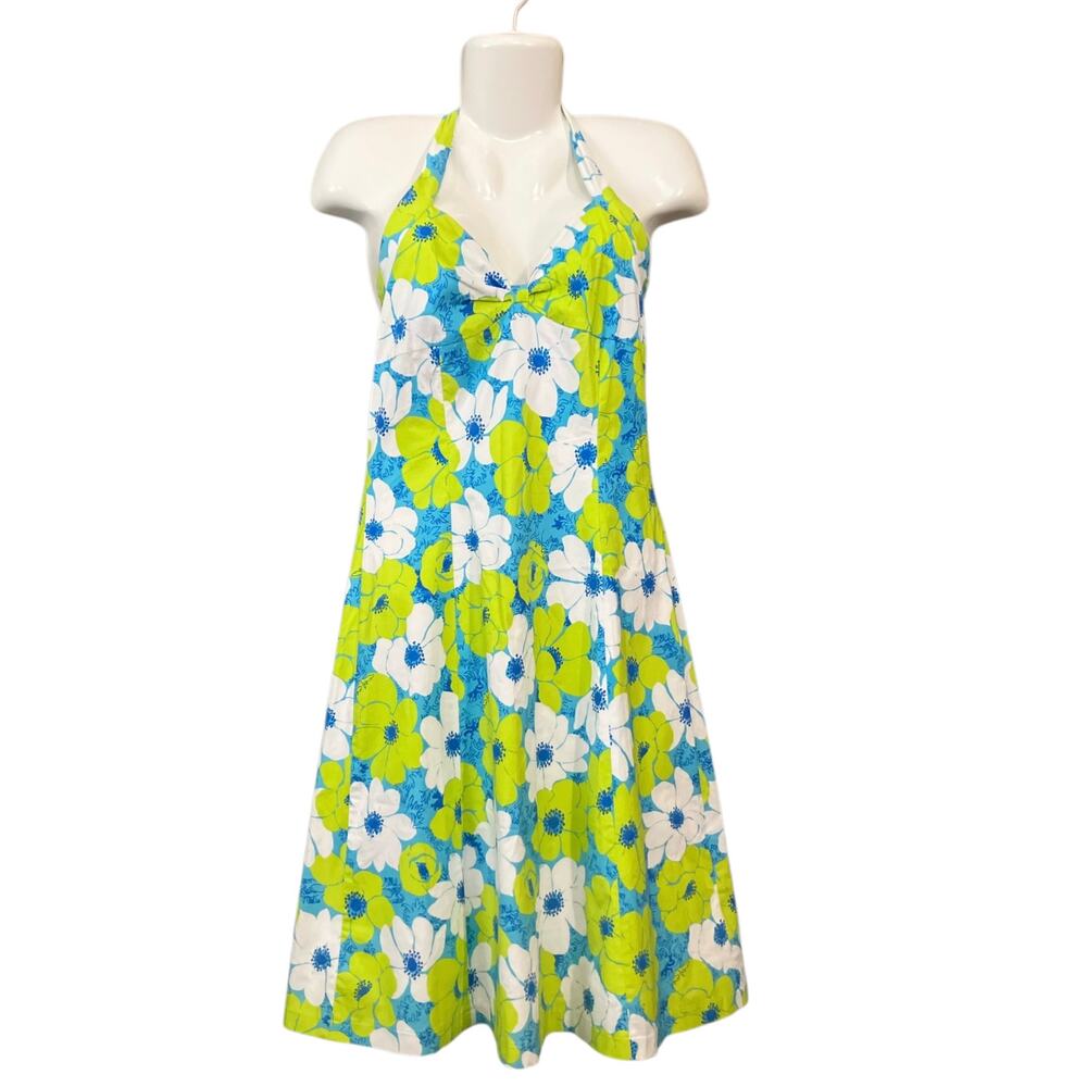 Key West Women's Floral Halter Dress Retro Inspired Summer 60s & 70s Style SZ 4